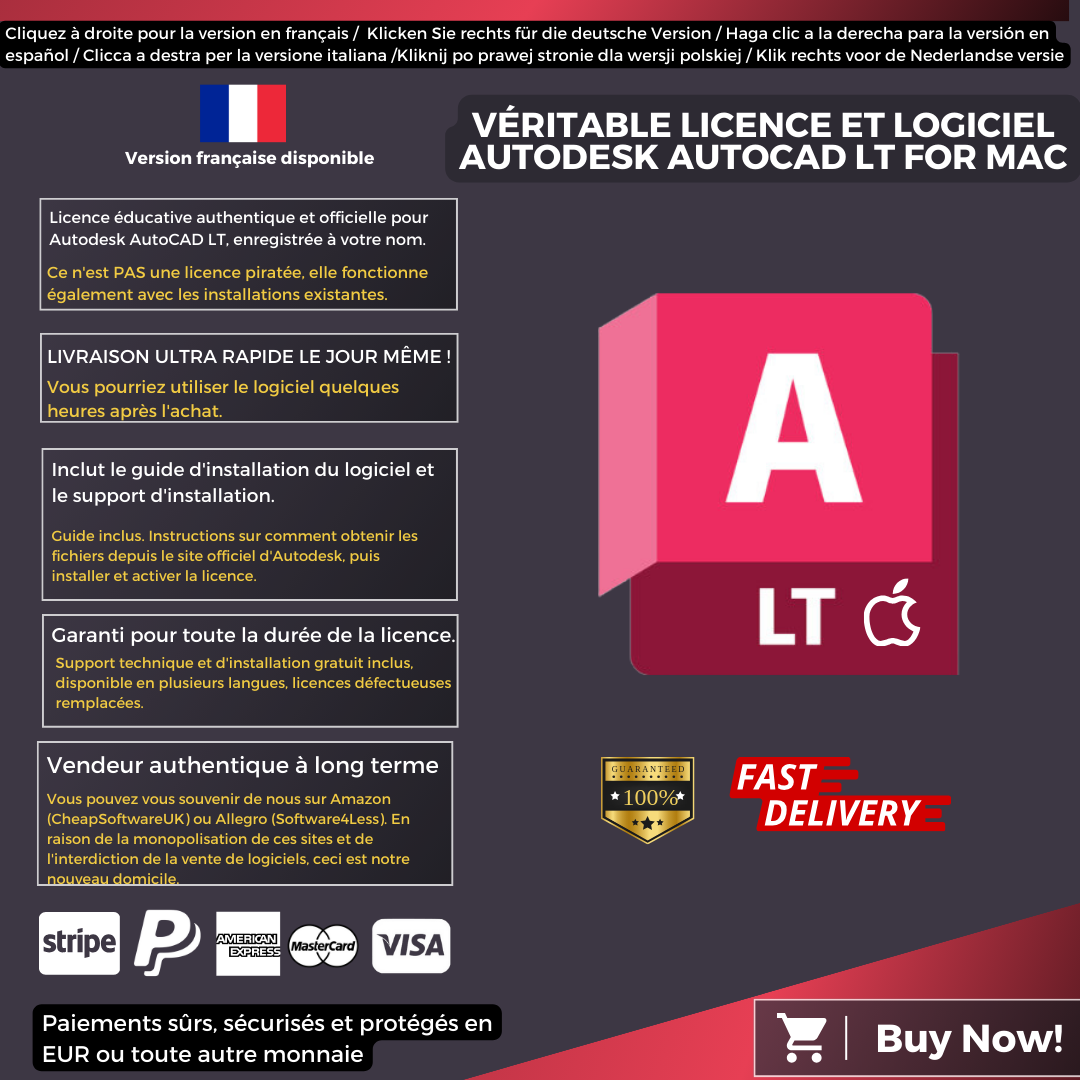 Autodesk AutoCAD LT For Mac Information French