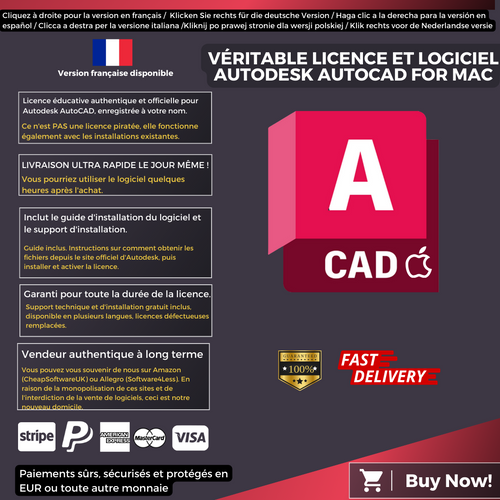 Autodesk AutoCAD For Mac Information French