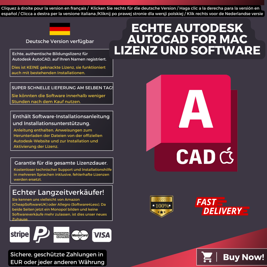 Autodesk AutoCAD For Mac Information German