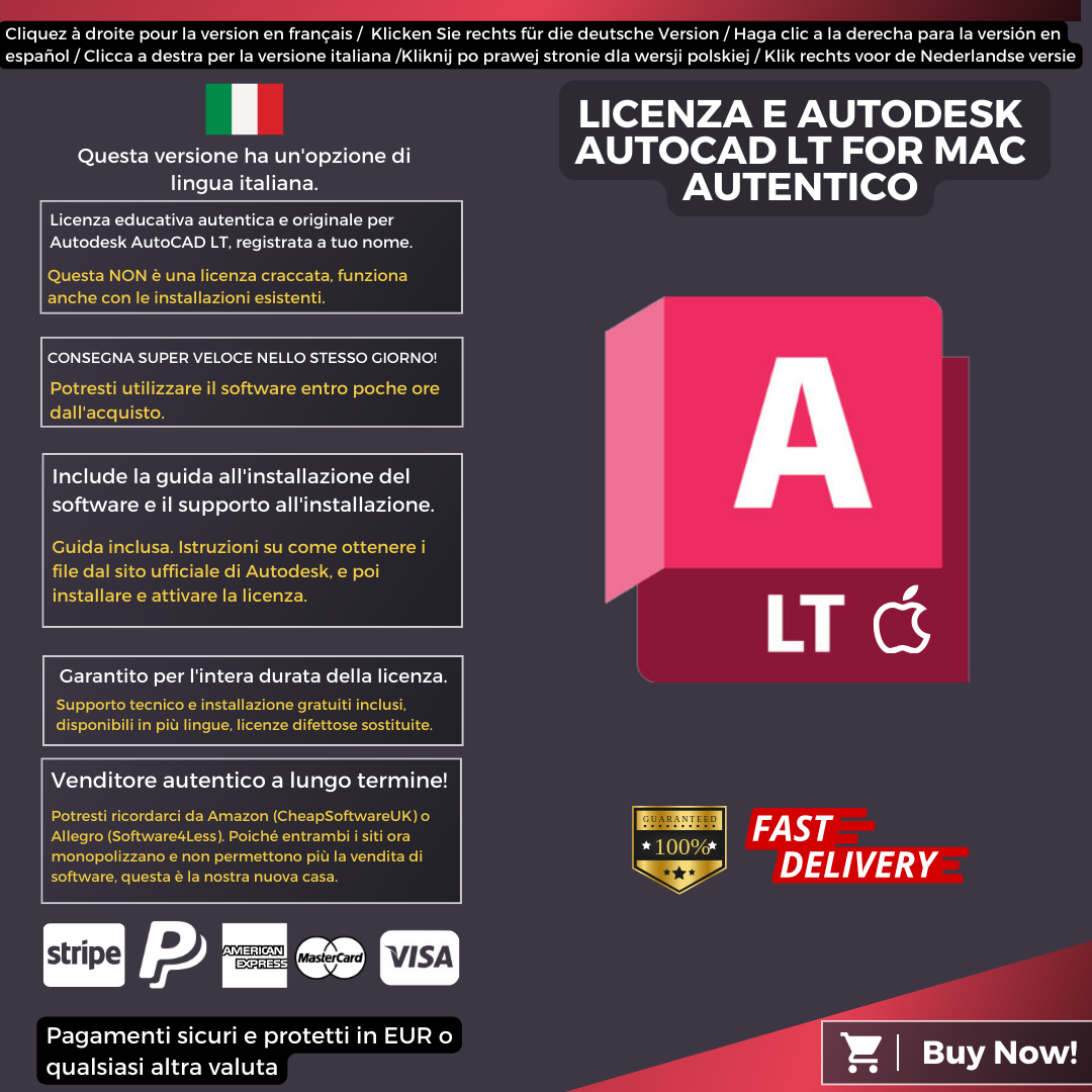 Autodesk AutoCAD LT For Mac Information Italian