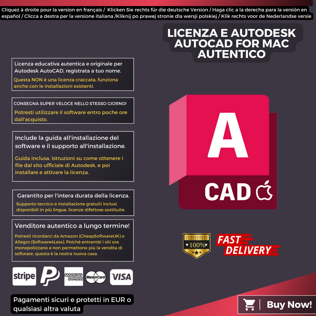 Autodesk AutoCAD For Mac Information Italian