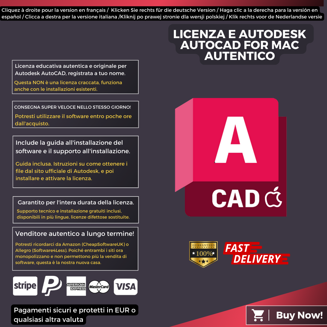 Autodesk AutoCAD For Mac Information Italian