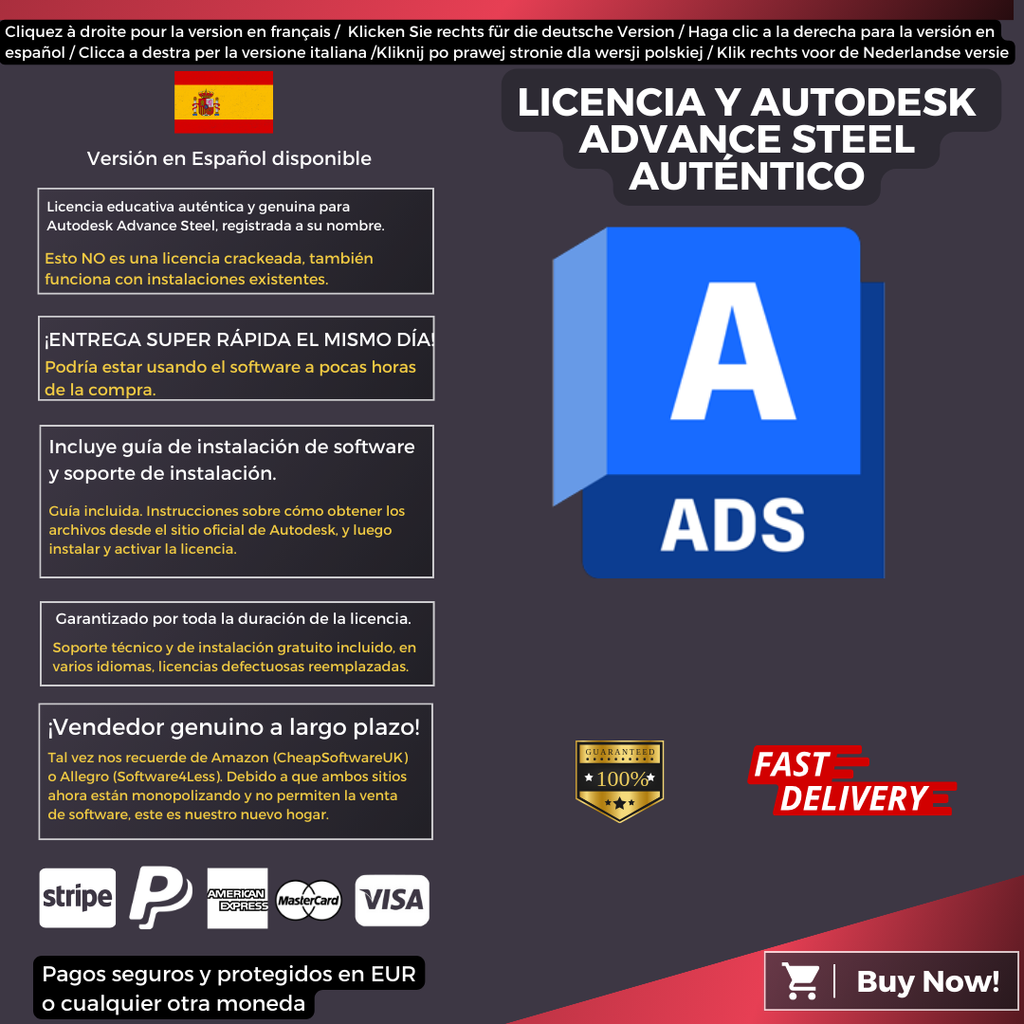 Autodesk Advance Steel Information Spanish