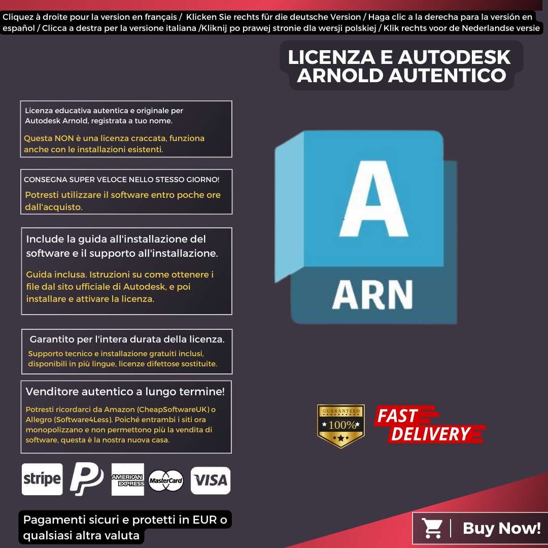 Autodesk Arnold Information Italian