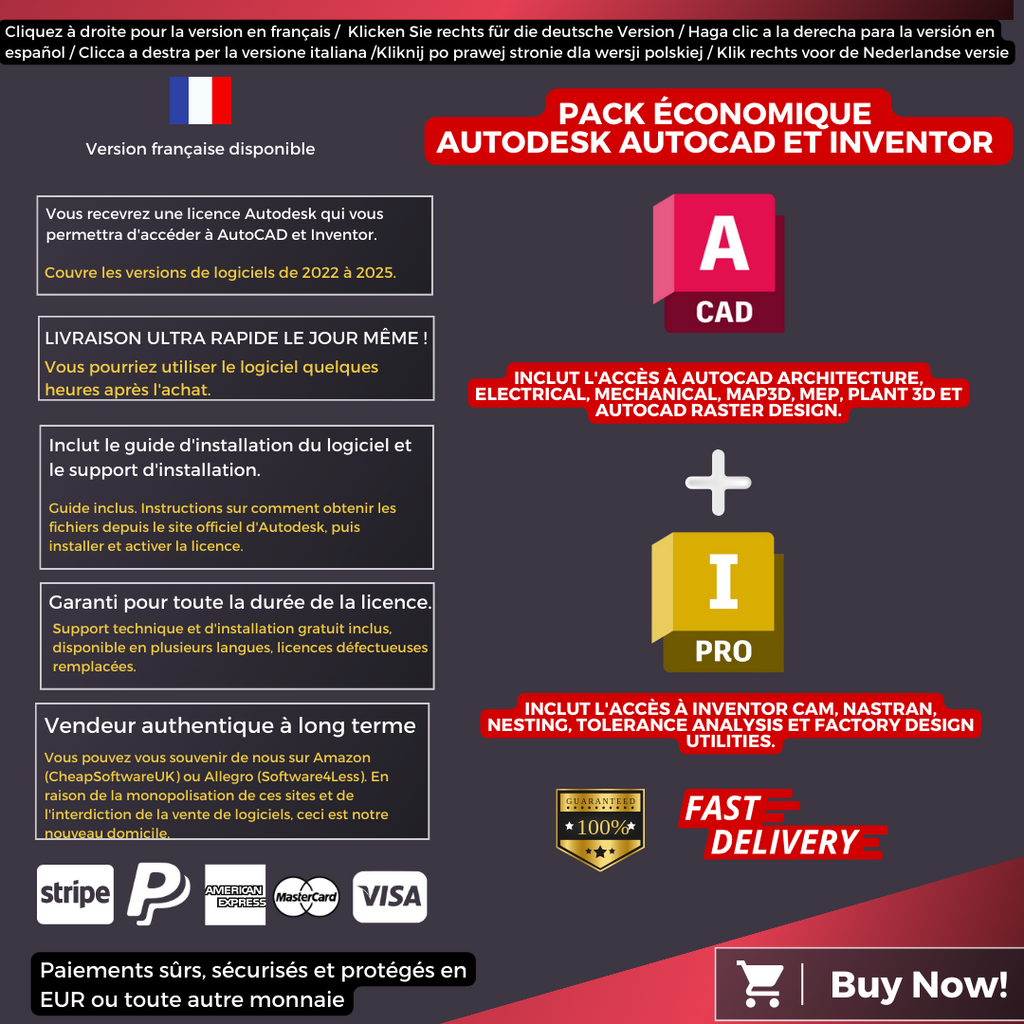Autodesk AutoCAD and Inventor Information French