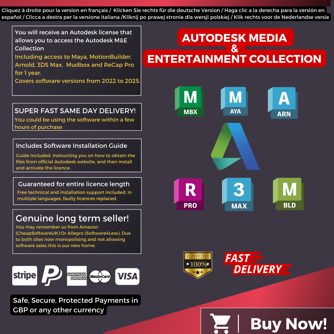 Autodesk Media and Entertainment Software Collection Information English