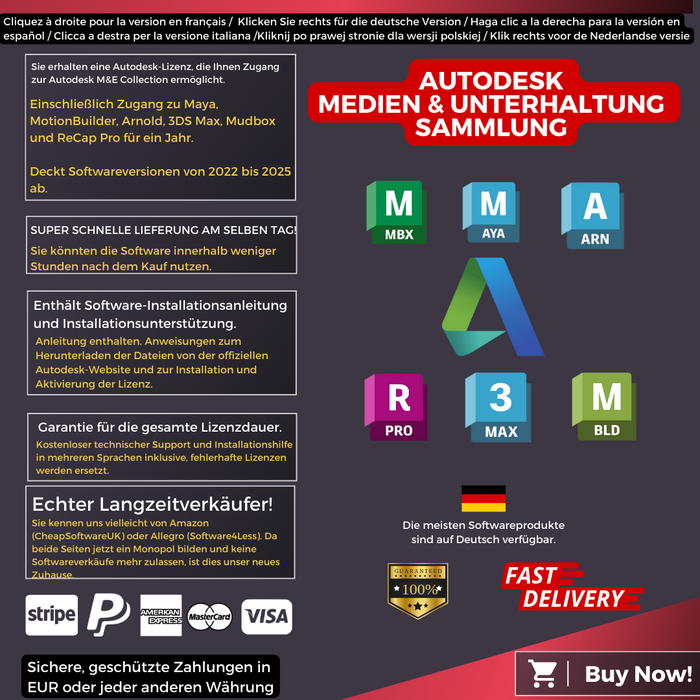Autodesk Media and Entertainment Software Collection Information German