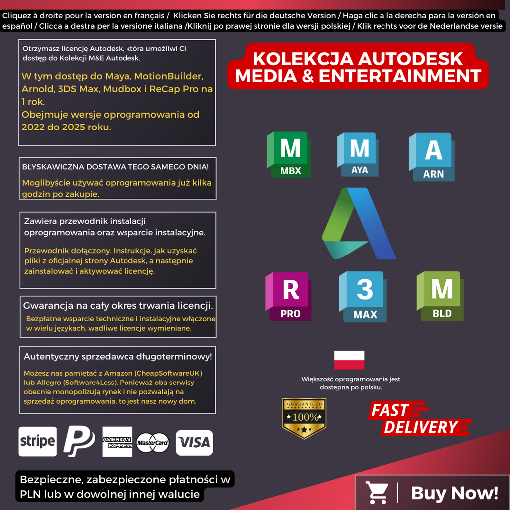 Autodesk Media and Entertainment Software Collection Information Polish