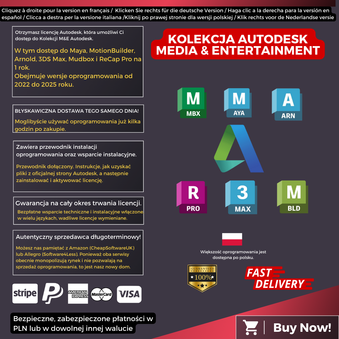Autodesk Media and Entertainment Software Collection Information Polish