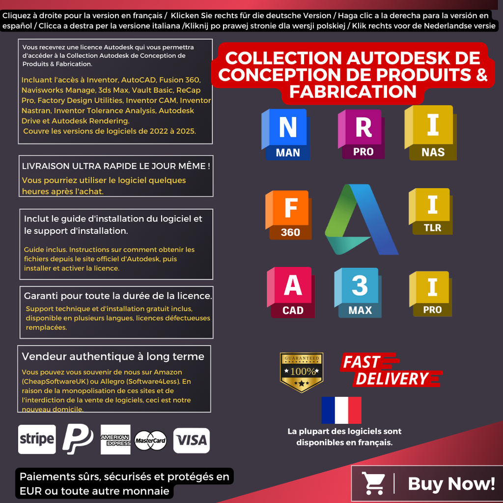 Autodesk Product Design and Manufacturing Collection Information French