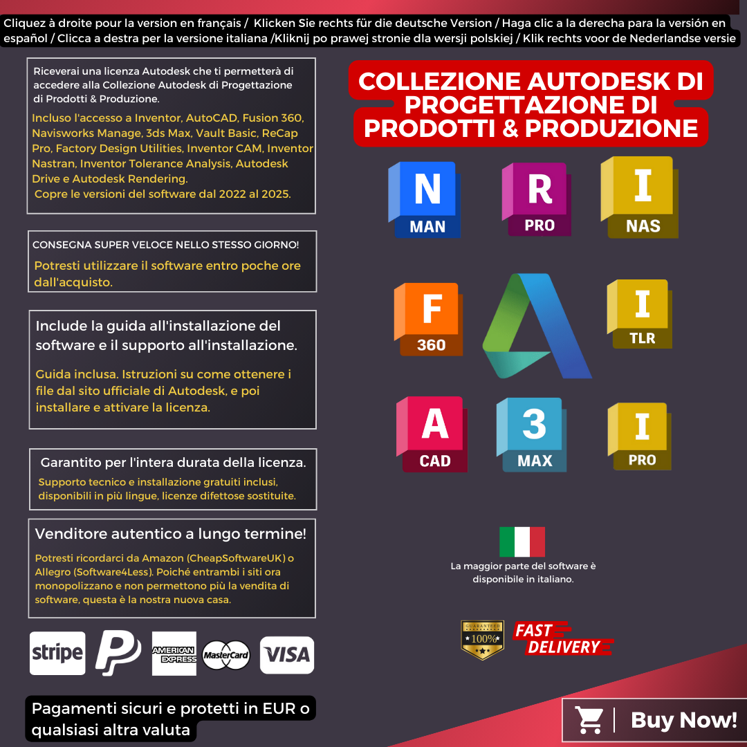 Autodesk Product Design and Manufacturing Collection Information Italian